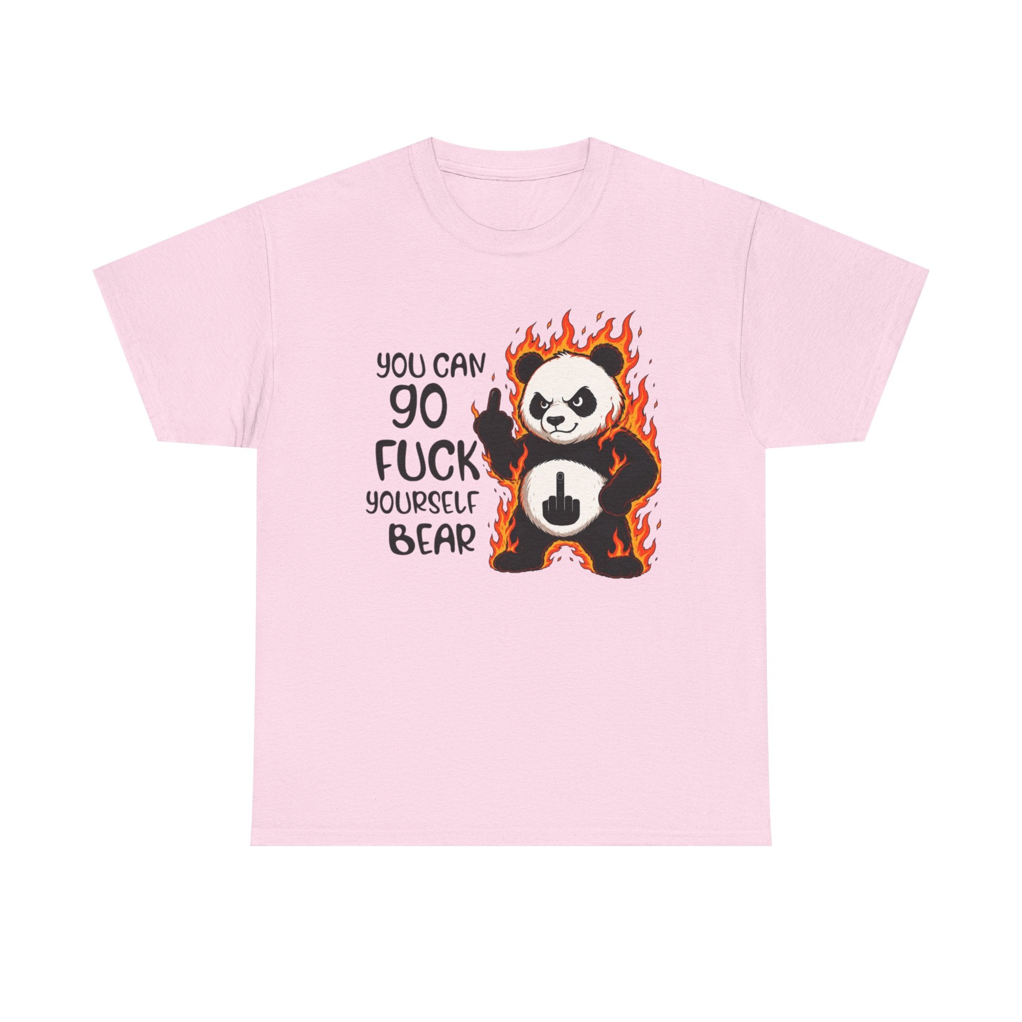 Rude Panda Graphic Tee — "You Can Go Fuck Yourself Bear" Funny Flame Design