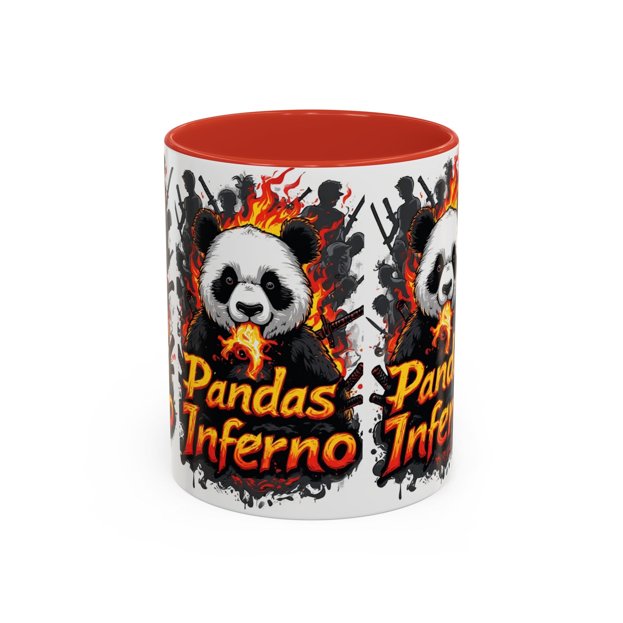 Pandas Inferno, Coffee Mug | Flaming Panda Illustration Accent Mug