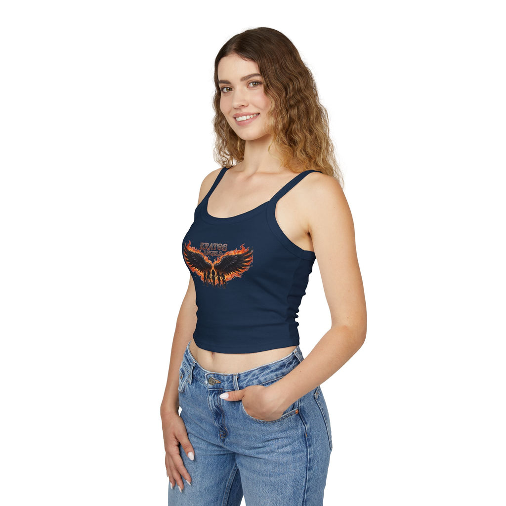 Fiery Angel Wings Tank Top | Flaming Wing Graphic Crop