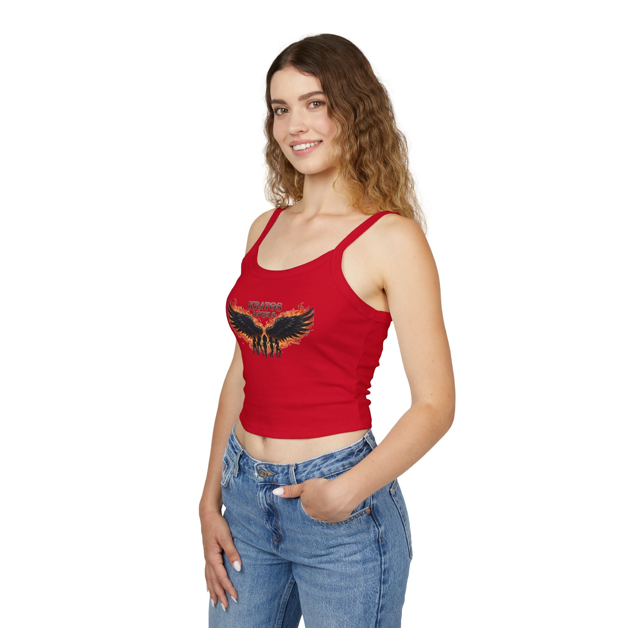 Fiery Angel Wings Tank Top | Flaming Wing Graphic Crop