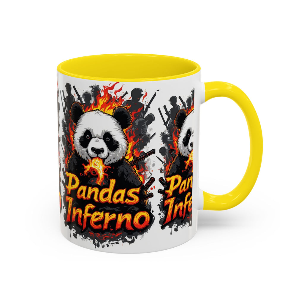 Pandas Inferno, Coffee Mug | Flaming Panda Illustration Accent Mug