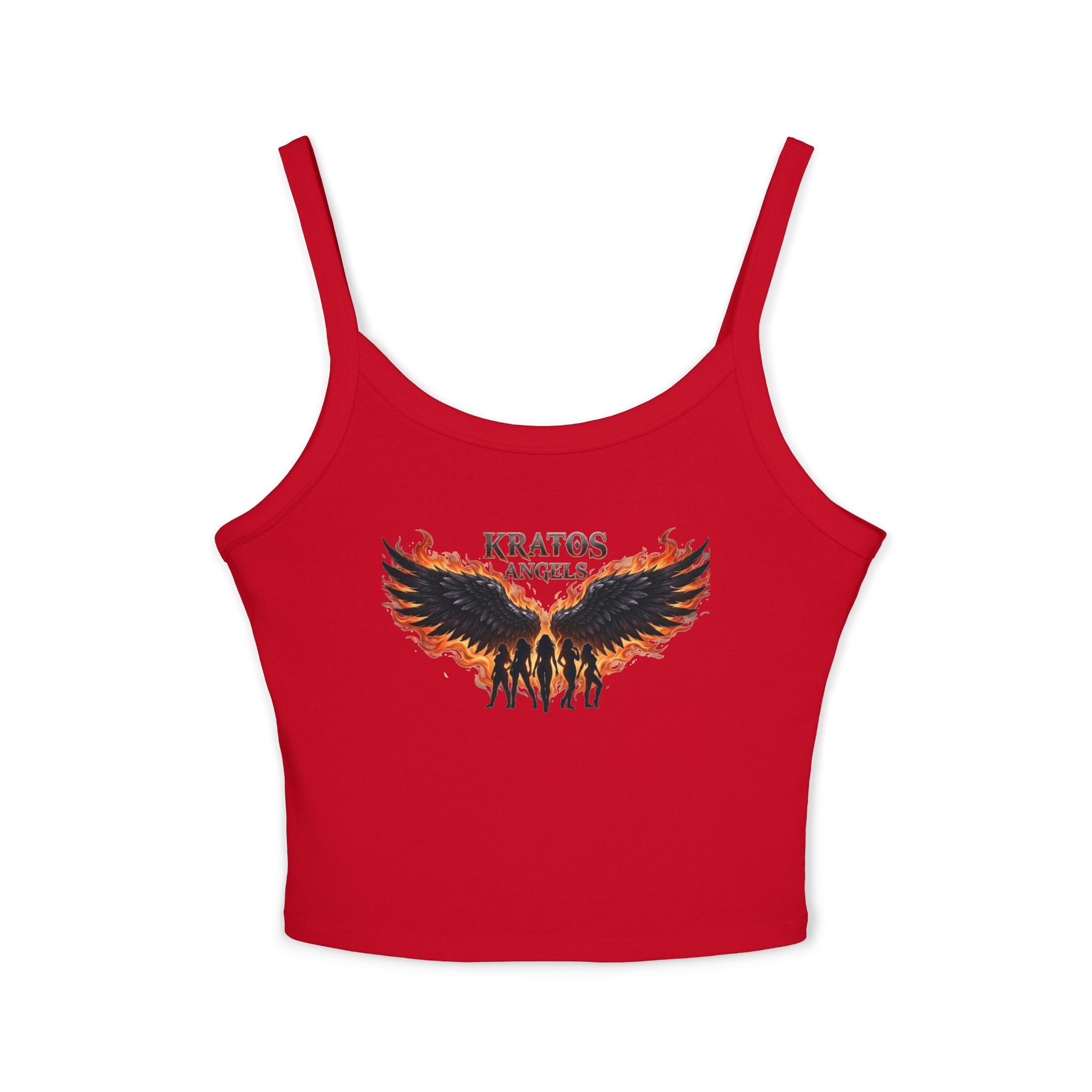 Fiery Angel Wings Tank Top | Flaming Wing Graphic Crop