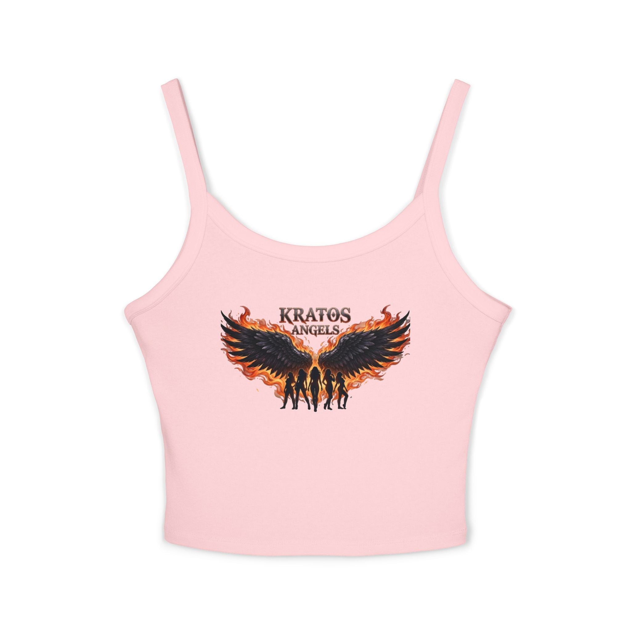 Fiery Angel Wings Tank Top | Flaming Wing Graphic Crop