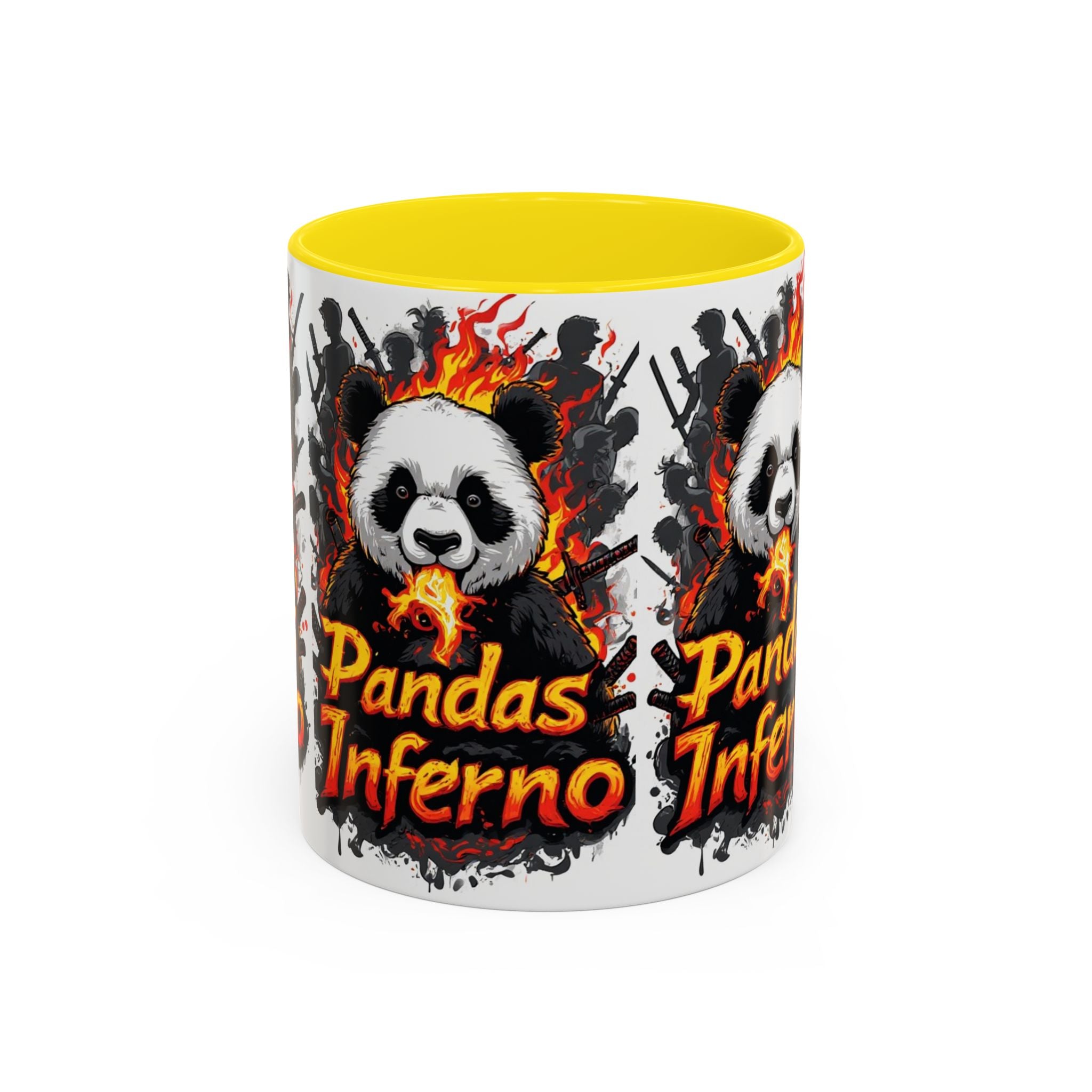 Pandas Inferno, Coffee Mug | Flaming Panda Illustration Accent Mug