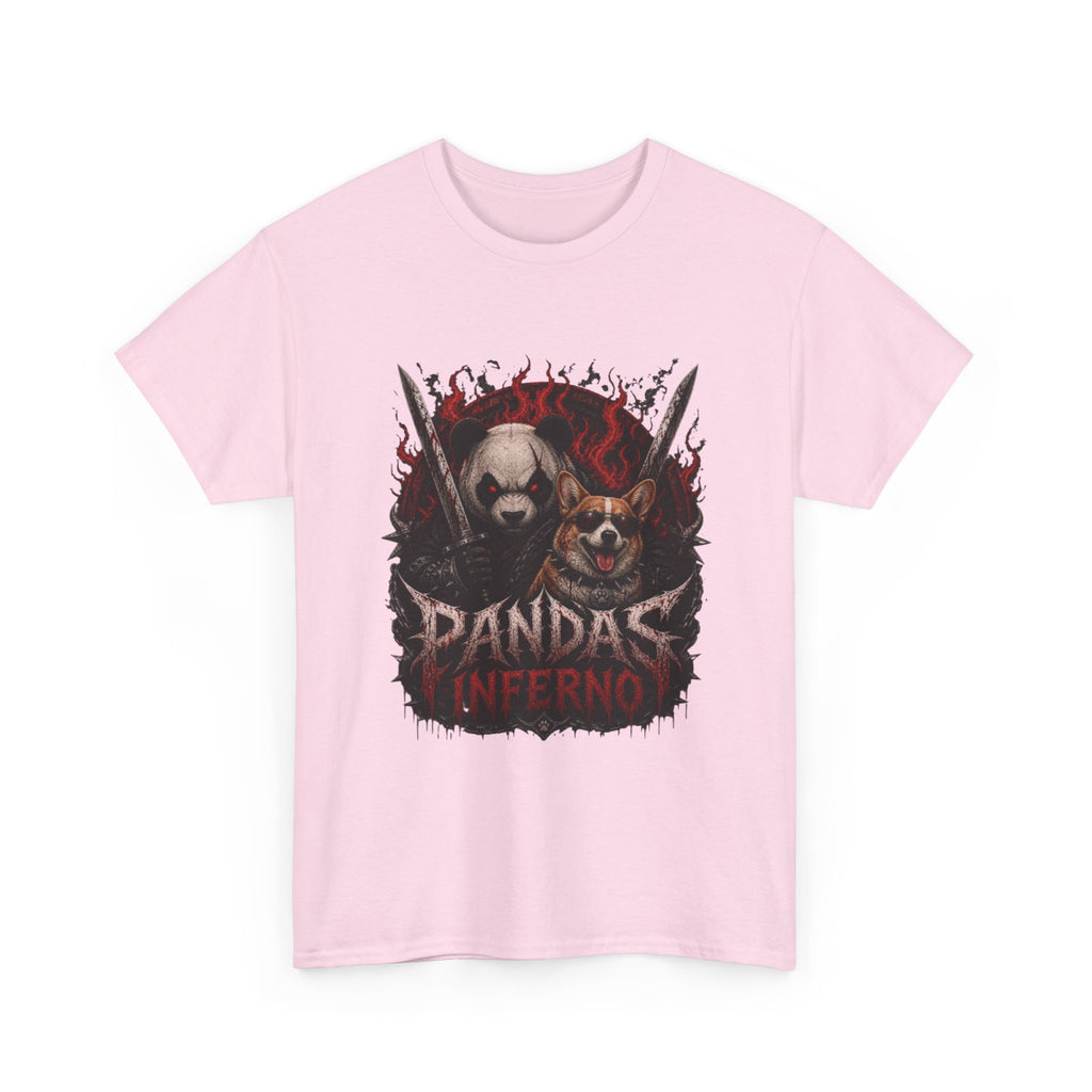Pandas Inferno Graphic Tee — Dark Panda Skull Rock Band T‑Shirt