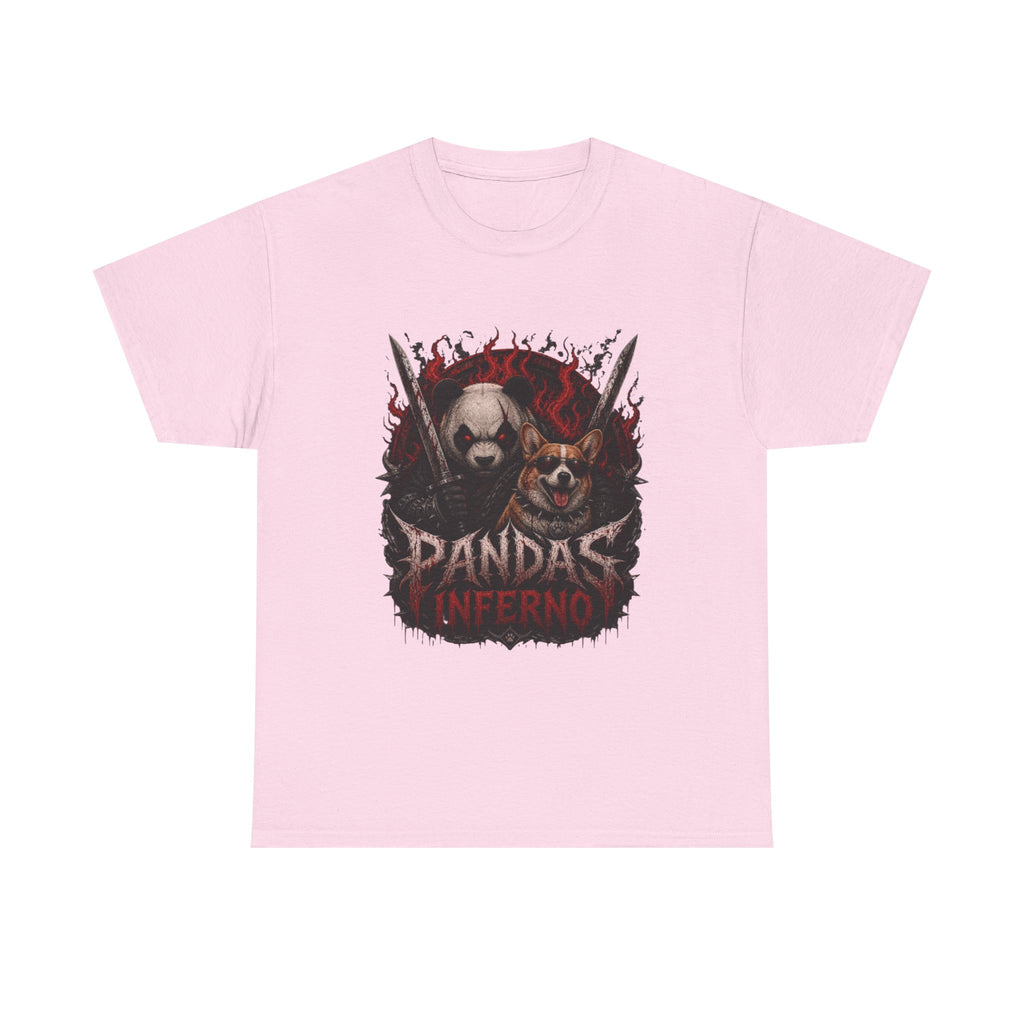 Pandas Inferno Graphic Tee — Dark Panda Skull Rock Band T‑Shirt