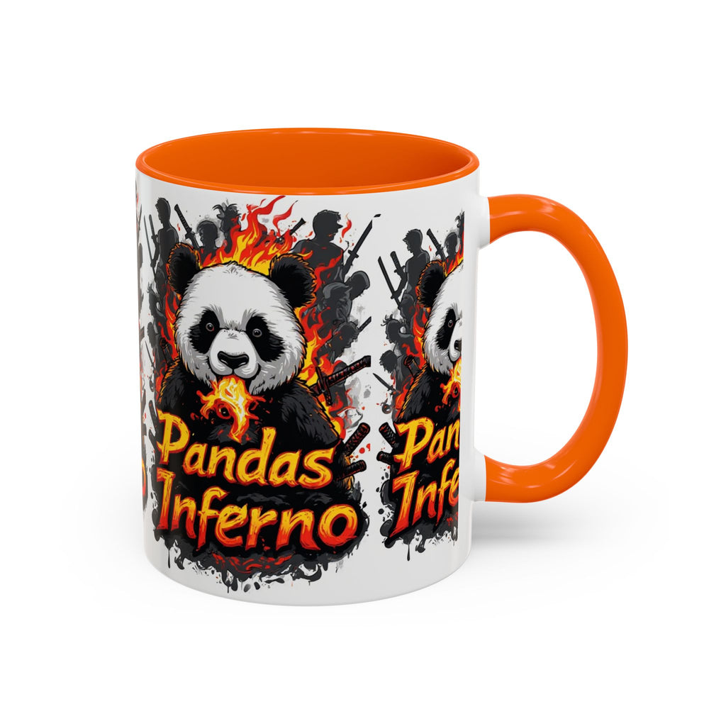 Pandas Inferno, Coffee Mug | Flaming Panda Illustration Accent Mug