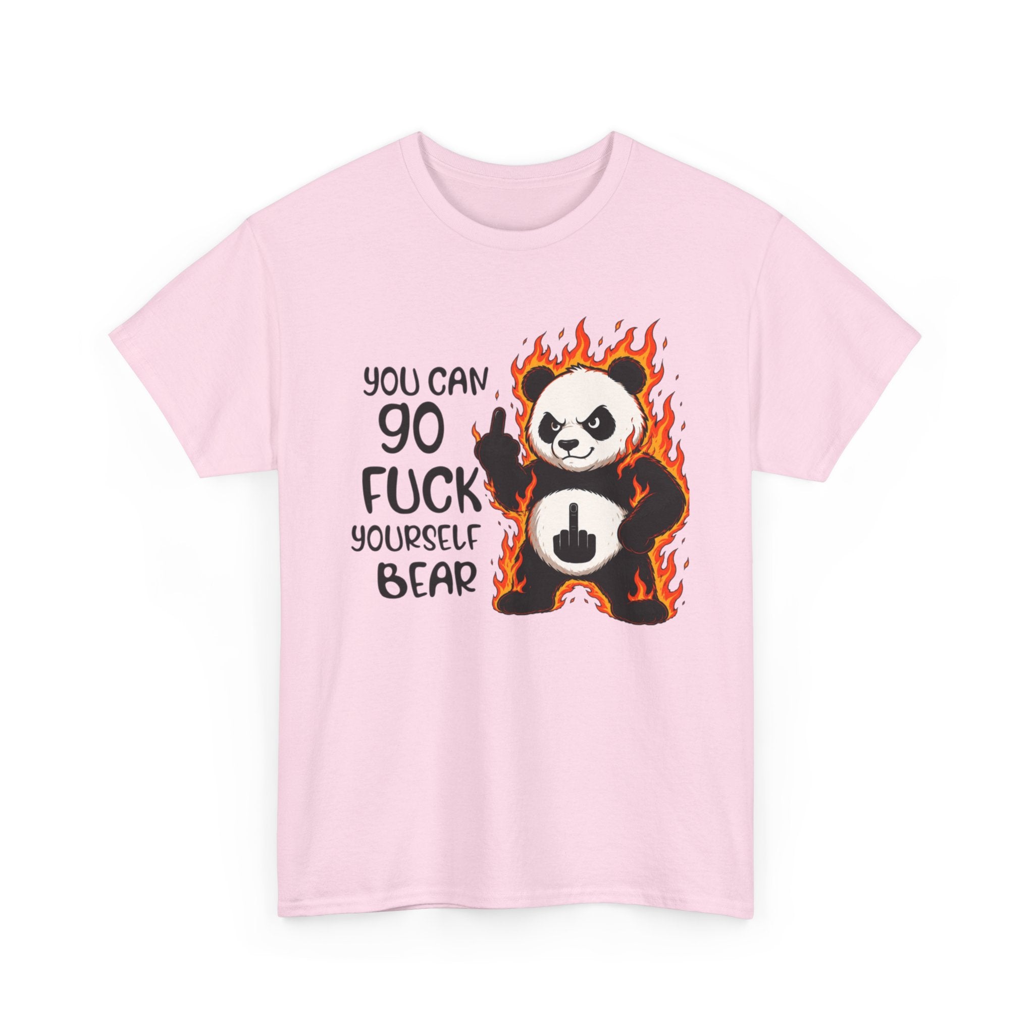 Rude Panda Graphic Tee — "You Can Go Fuck Yourself Bear" Funny Flame Design
