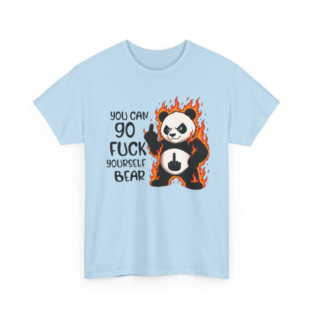 Rude Panda Graphic Tee — "You Can Go Fuck Yourself Bear" Funny Flame Design