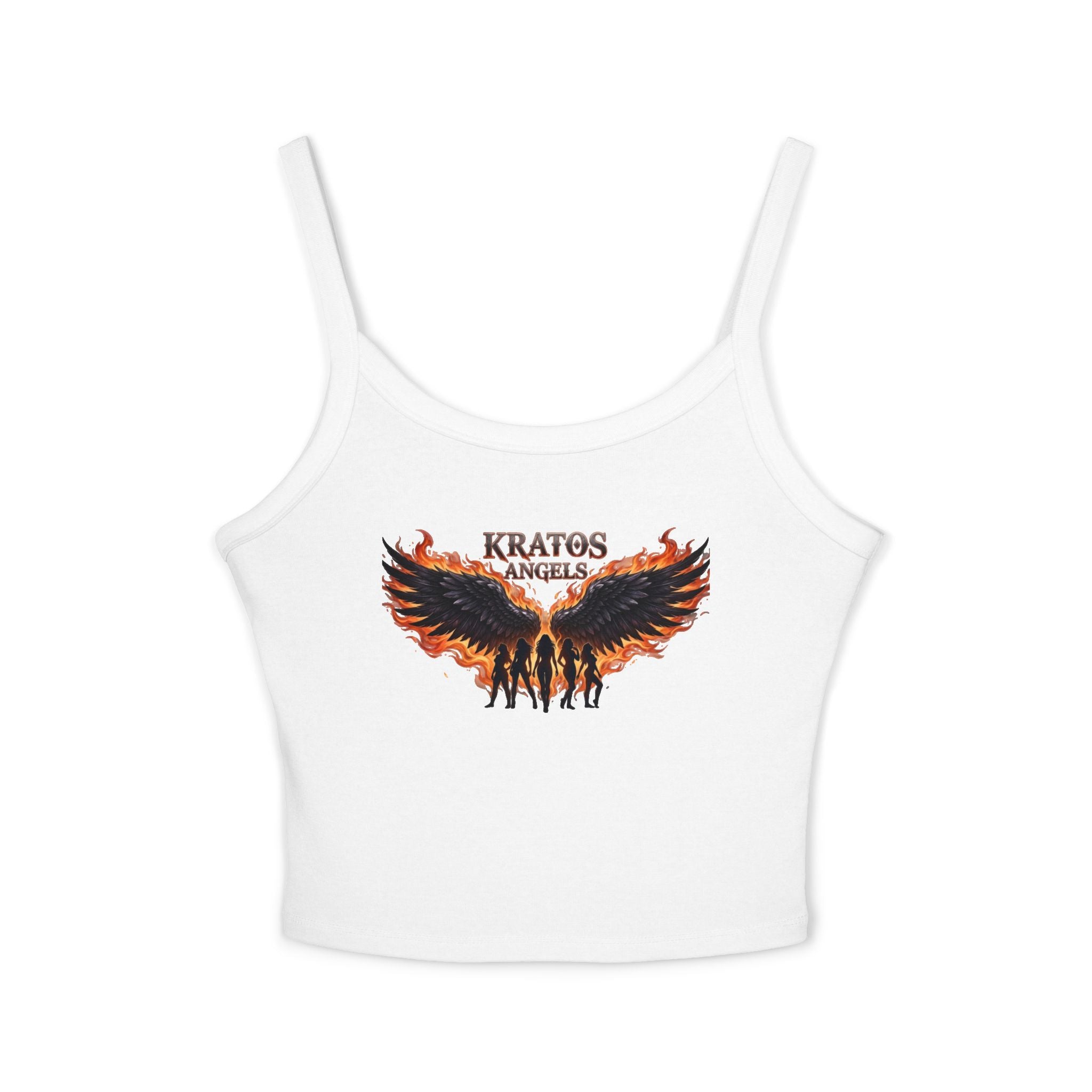 Fiery Angel Wings Tank Top | Flaming Wing Graphic Crop