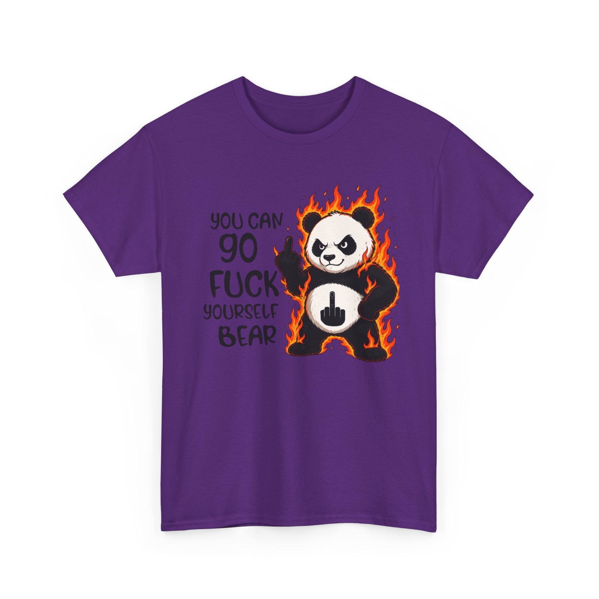 Rude Panda Graphic Tee — "You Can Go Fuck Yourself Bear" Funny Flame Design