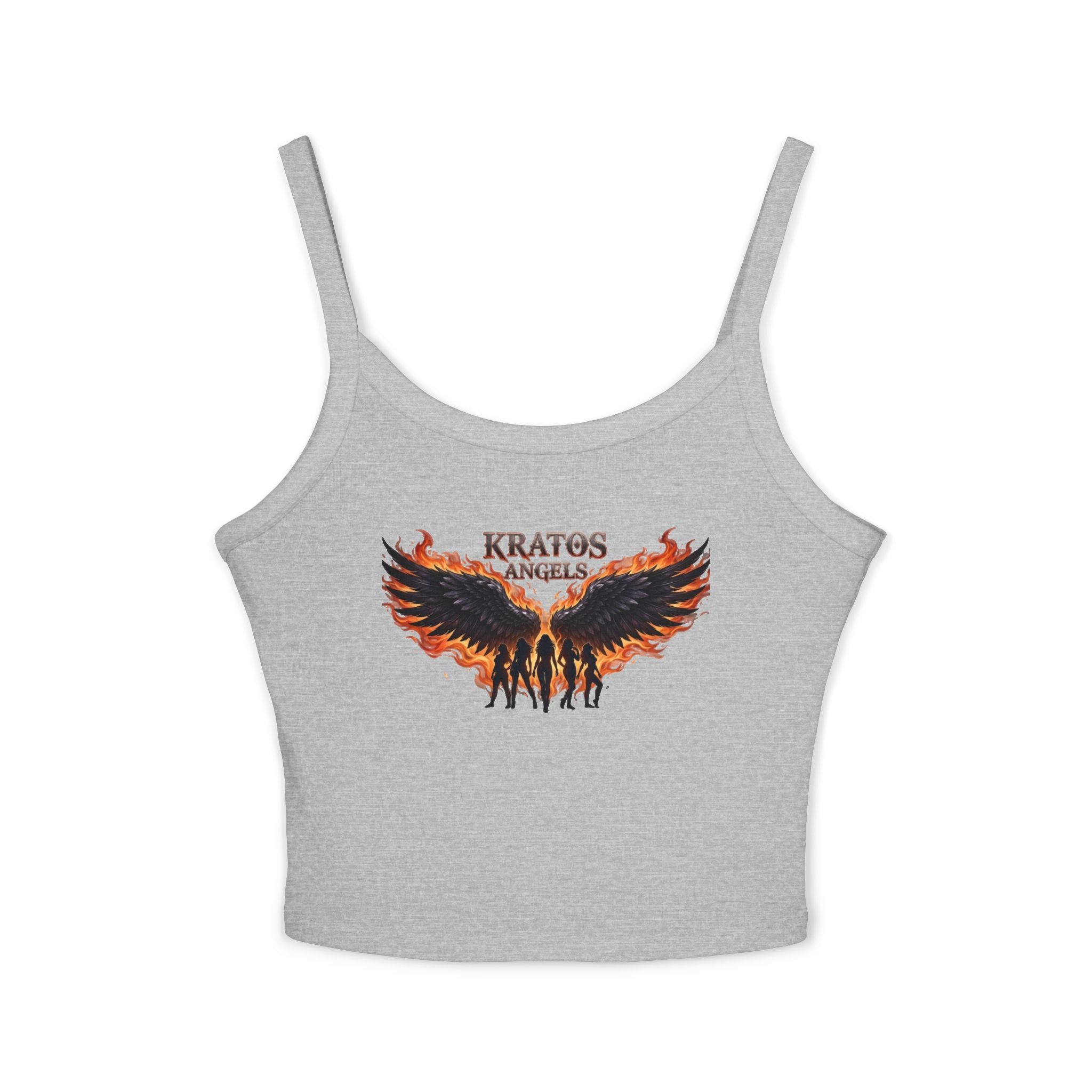 Fiery Angel Wings Tank Top | Flaming Wing Graphic Crop