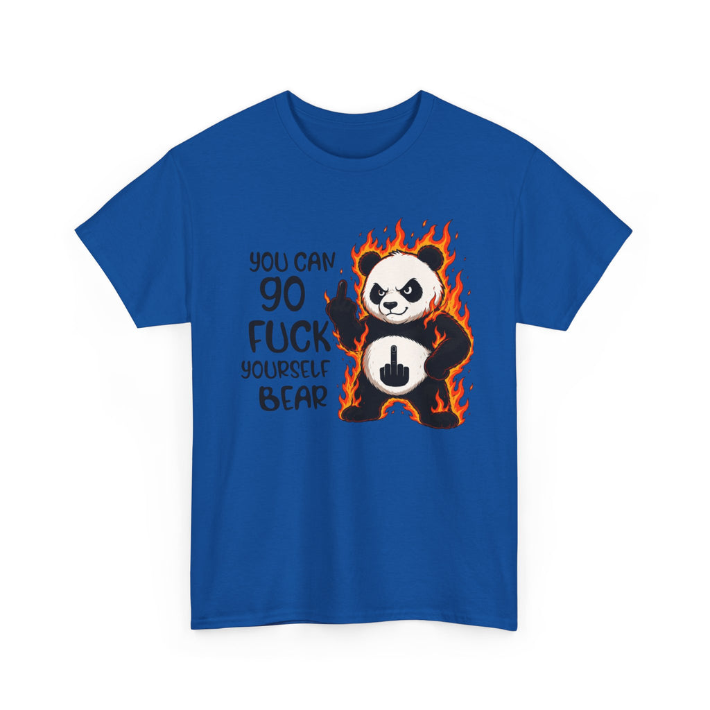 Rude Panda Graphic Tee — "You Can Go Fuck Yourself Bear" Funny Flame Design