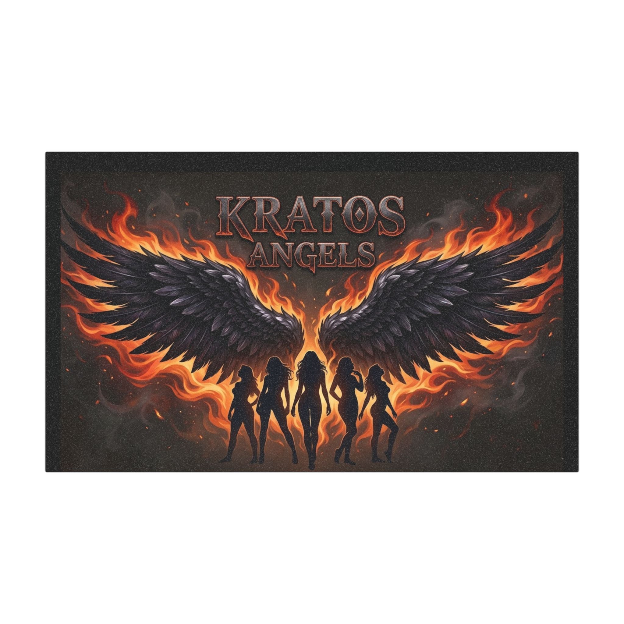Kratos Angels Flame Wing Car Magnet — Fiery Angel Silhouette Vehicle Decal