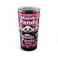 20oz Panda Tumbler — Pink "Manda Panda" Insulated Travel Cup