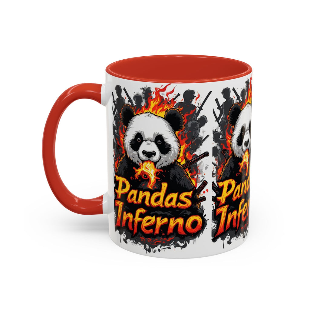 Pandas Inferno, Coffee Mug | Flaming Panda Illustration Accent Mug