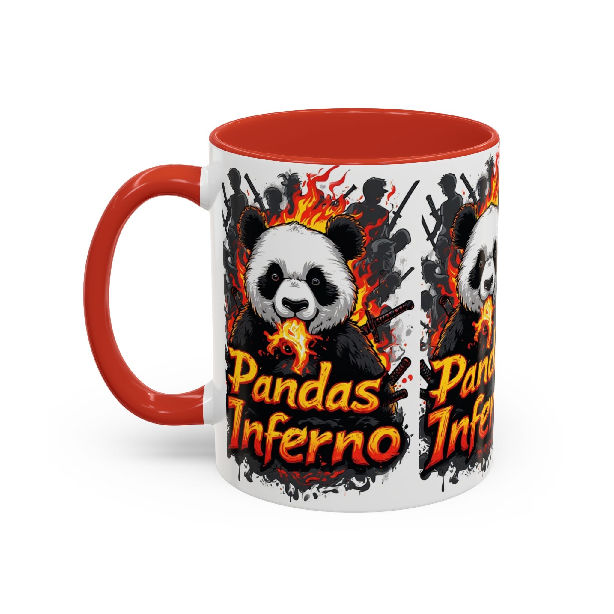 Pandas Inferno, Coffee Mug | Flaming Panda Illustration Accent Mug