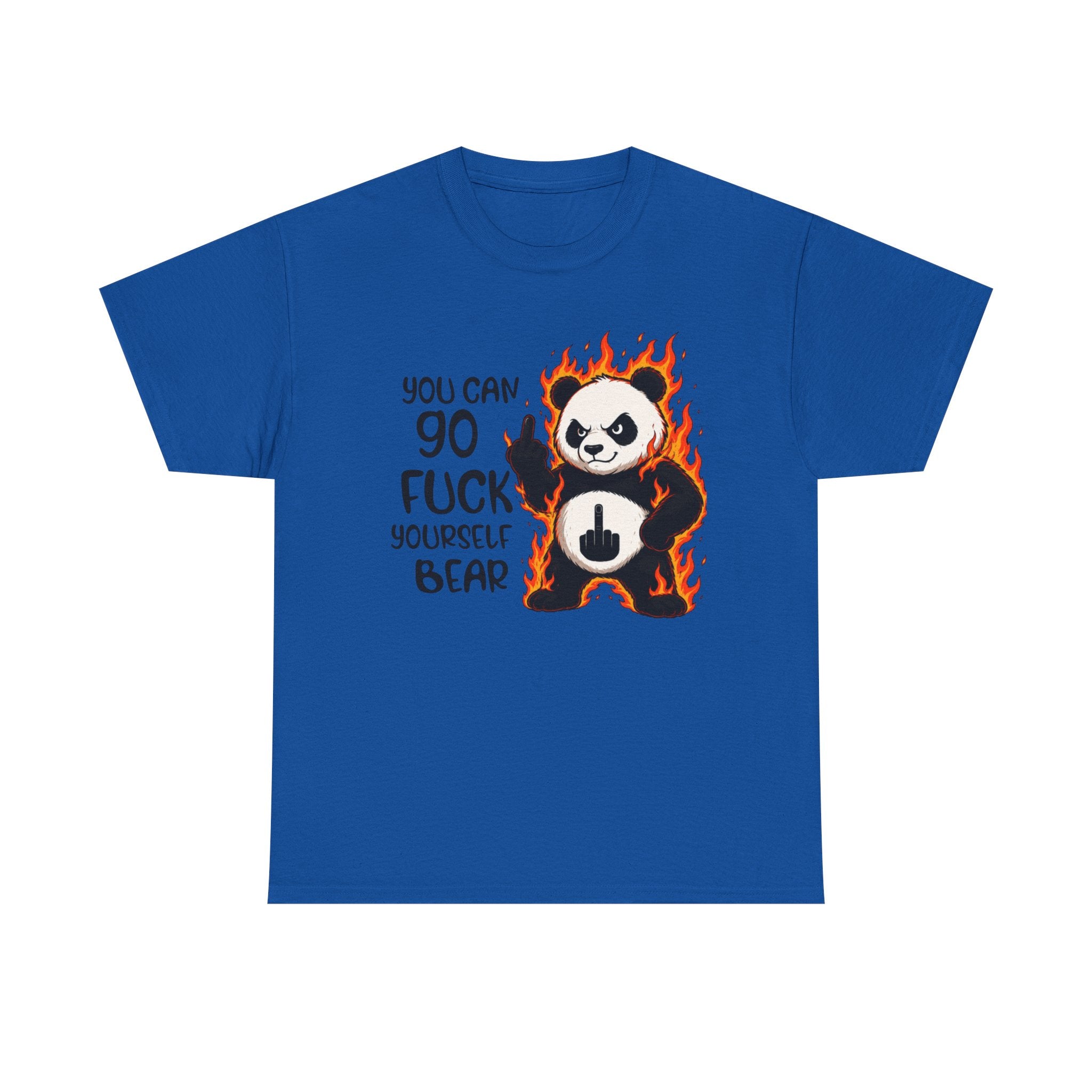 Rude Panda Graphic Tee — "You Can Go Fuck Yourself Bear" Funny Flame Design