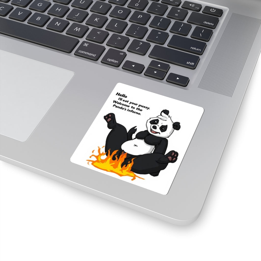 Kiss-Cut Sticker — Cheeky Panda 'Welcome to the Panda's Inferno'