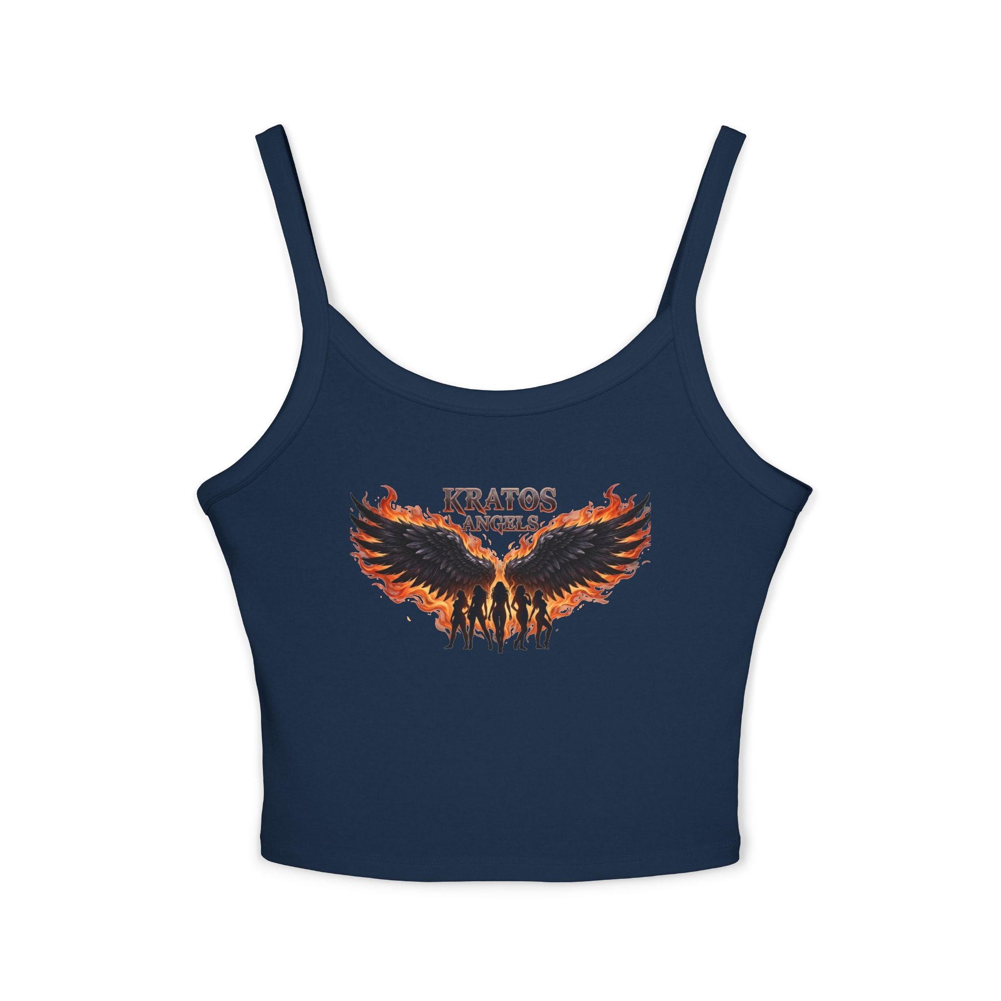 Fiery Angel Wings Tank Top | Flaming Wing Graphic Crop