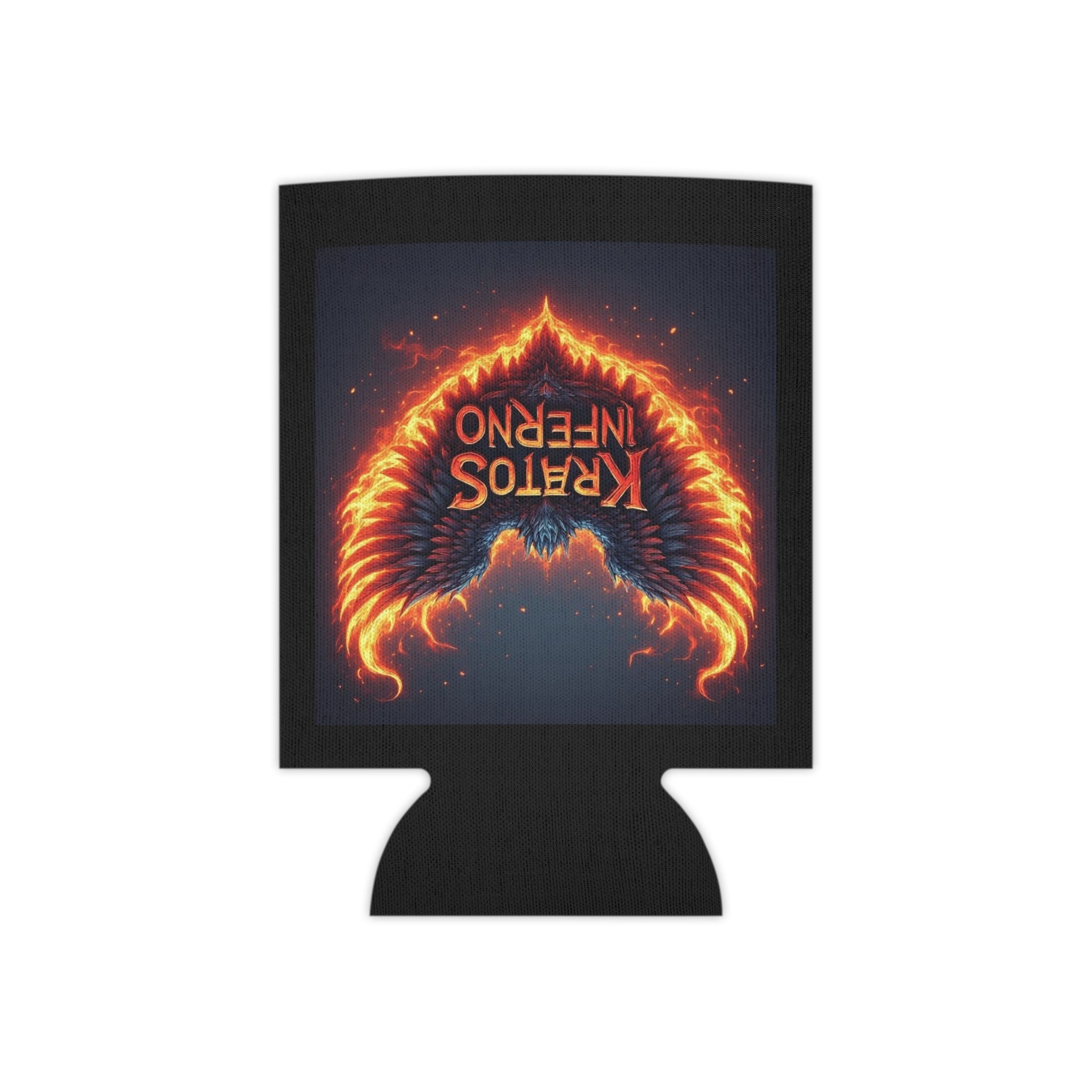 Kratos Inferno Flaming Wings Can Cooler | Neon Fire Logo