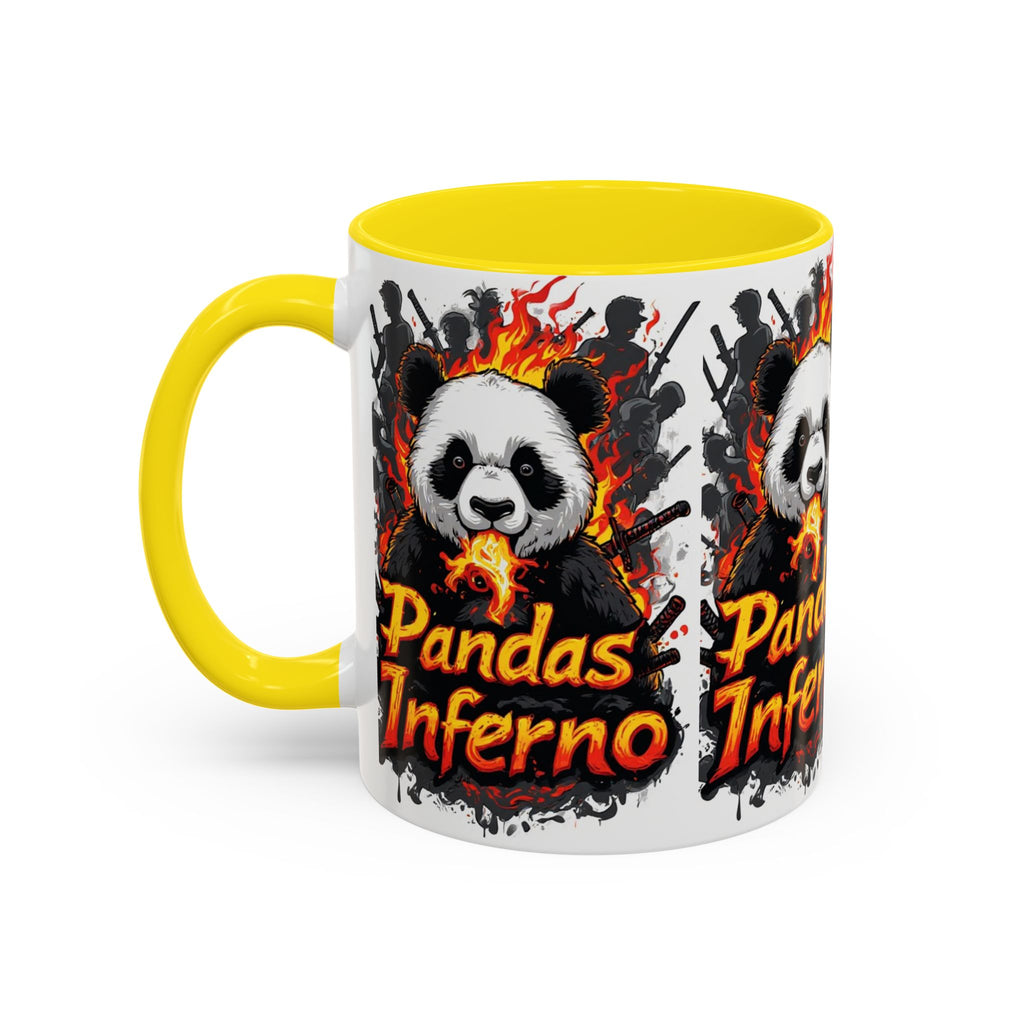 Pandas Inferno, Coffee Mug | Flaming Panda Illustration Accent Mug