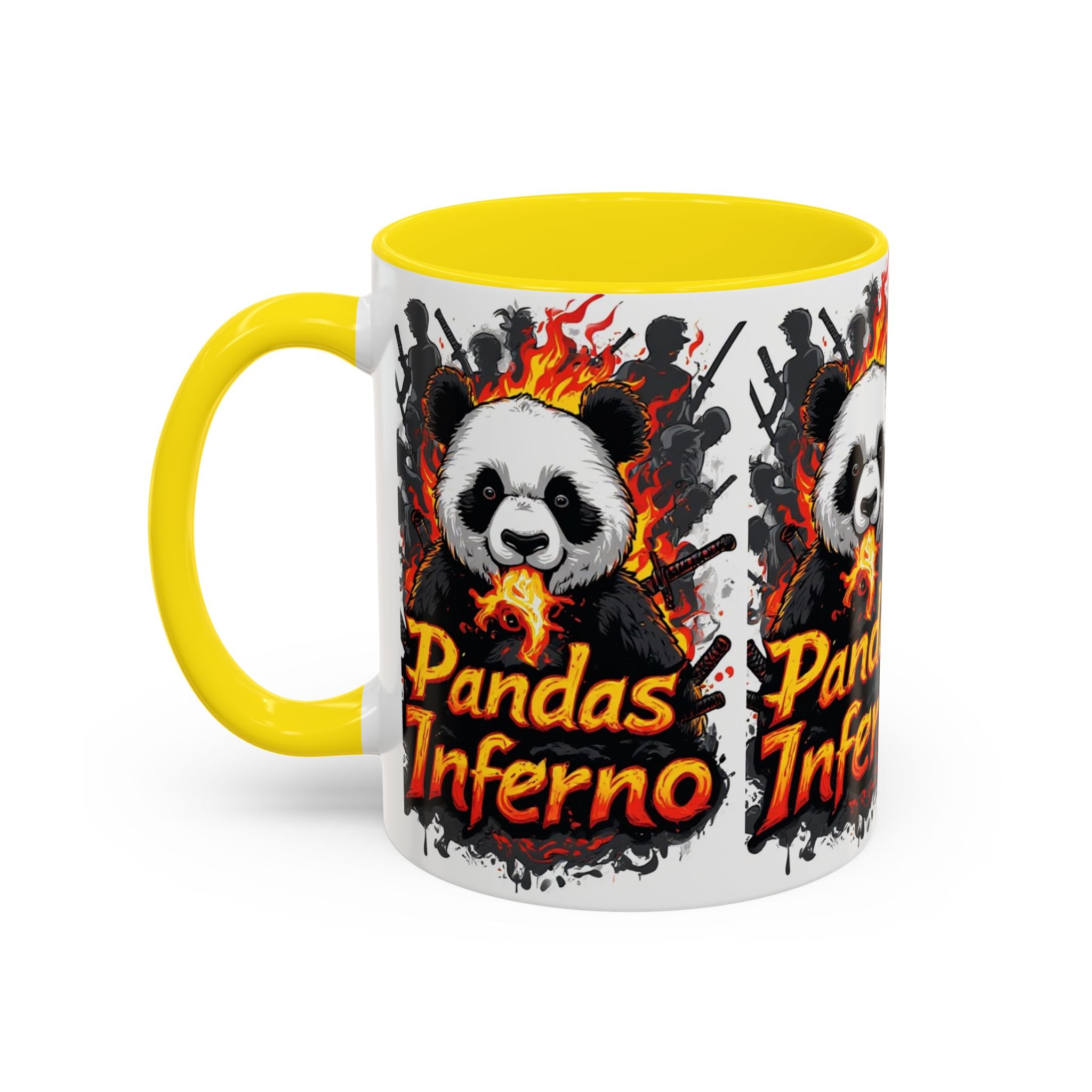 Pandas Inferno, Coffee Mug | Flaming Panda Illustration Accent Mug