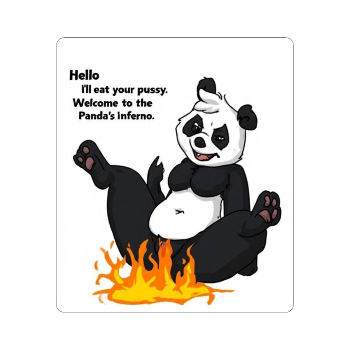 Kiss-Cut Sticker — Cheeky Panda 'Welcome to the Panda's Inferno'