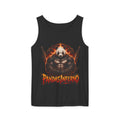 Pandas Inferno muscular panda graphic Tank Top | flaming skull, dual guns