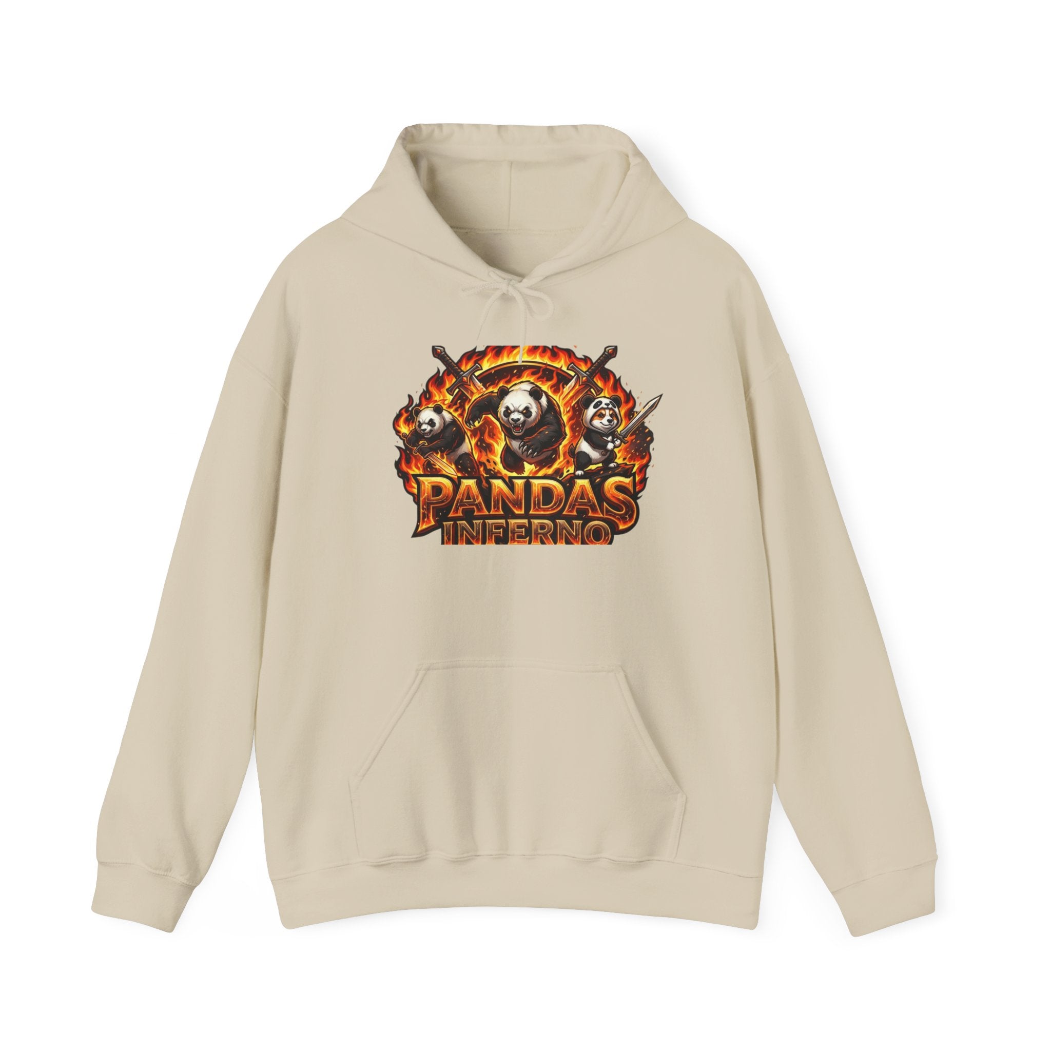 Pandas Inferno Hoodie — Fiery Panda Graphic Sweatshirt