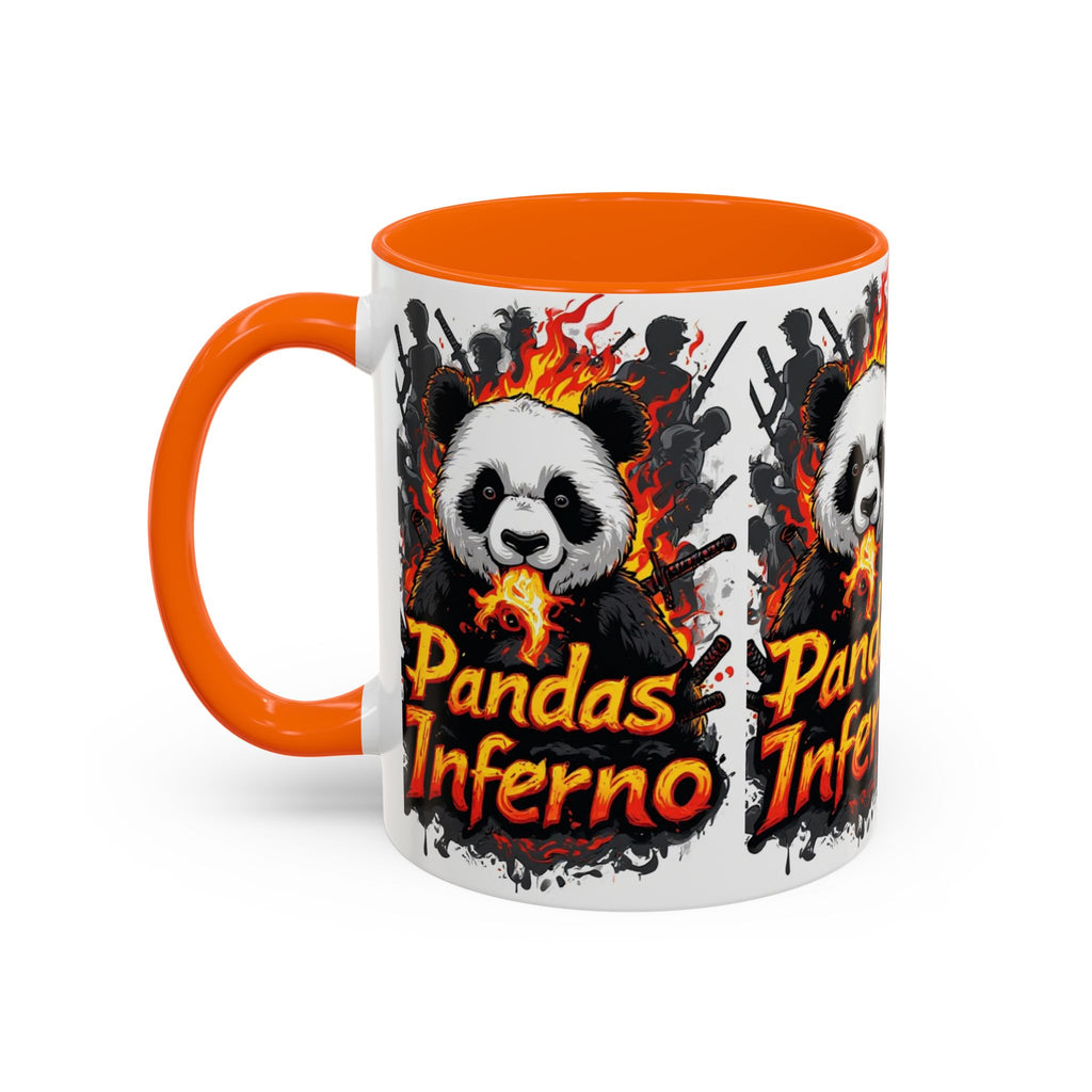 Pandas Inferno, Coffee Mug | Flaming Panda Illustration Accent Mug