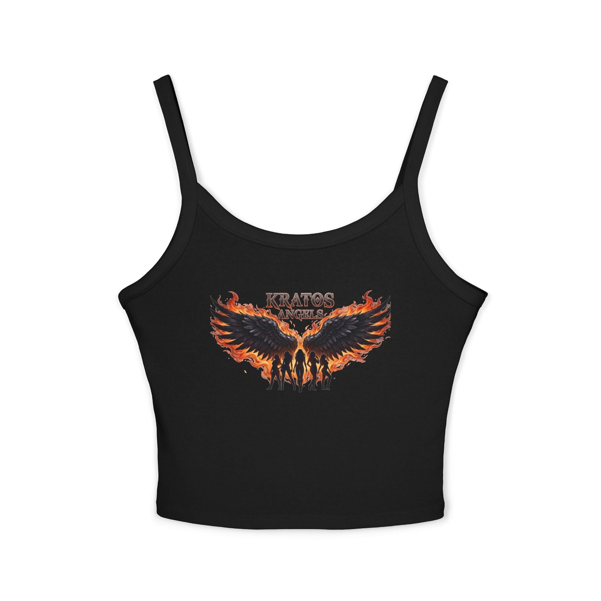 Fiery Angel Wings Tank Top | Flaming Wing Graphic Crop