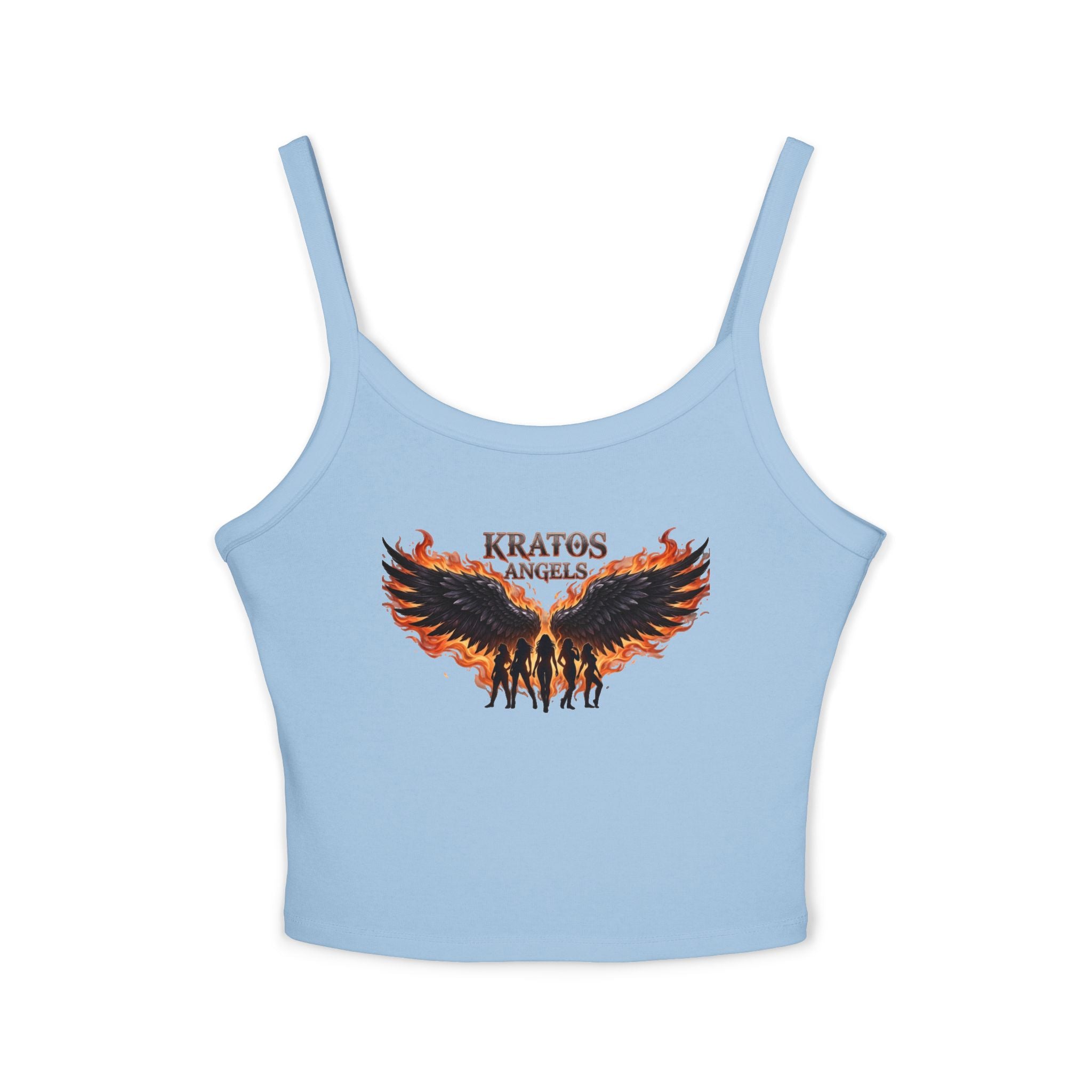 Fiery Angel Wings Tank Top | Flaming Wing Graphic Crop