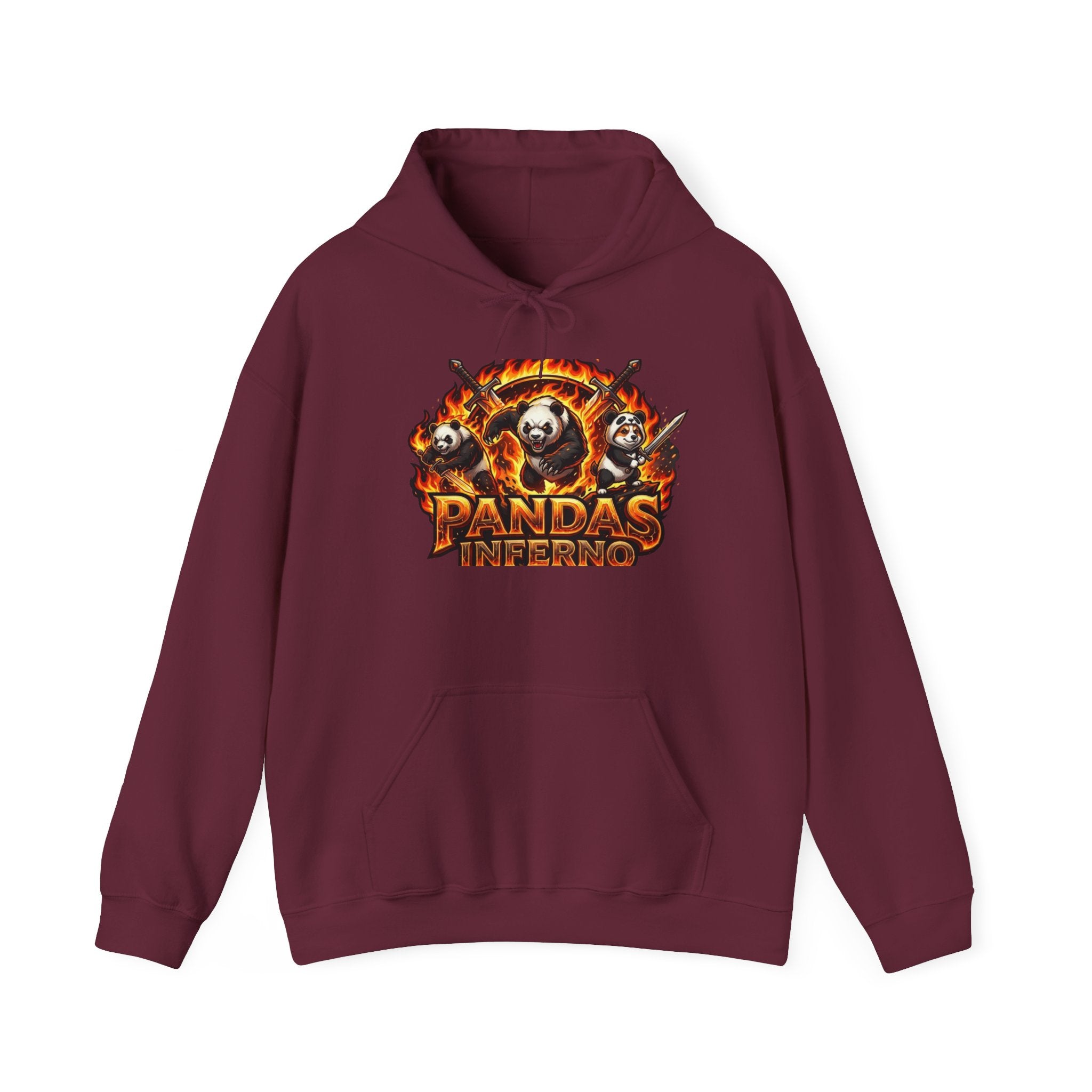 Pandas Inferno Hoodie — Fiery Panda Graphic Sweatshirt