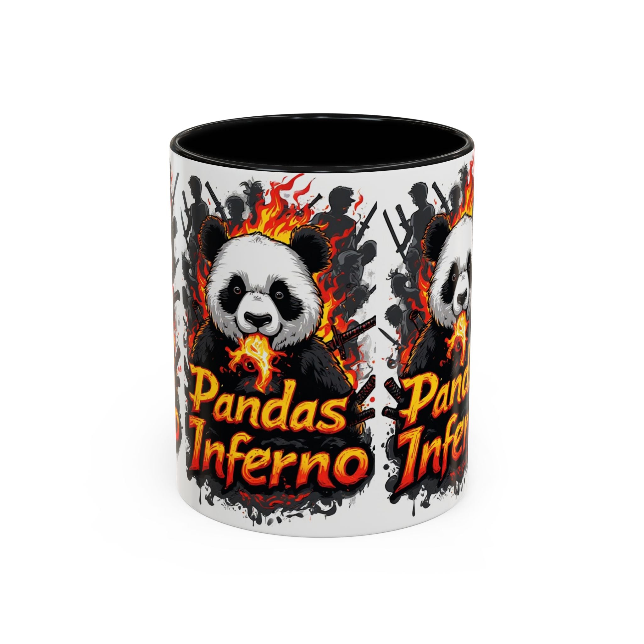 Pandas Inferno, Coffee Mug | Flaming Panda Illustration Accent Mug